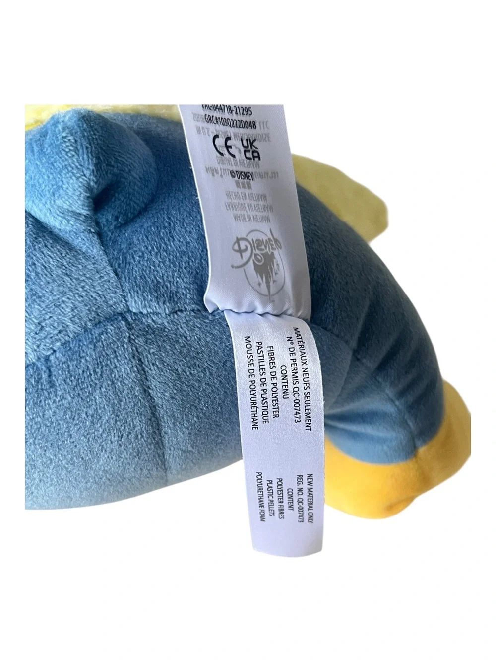 Disney Blue Stitch Plush in Yellow Chick Outfit with Purple Ears